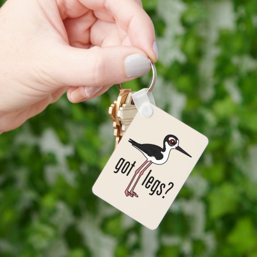 Grappige benen? Zwarte nek Stilt Birdorable Sleutelhanger (Hand)