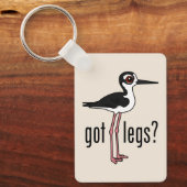 Grappige benen? Zwarte nek Stilt Birdorable Sleutelhanger (Voorkant)