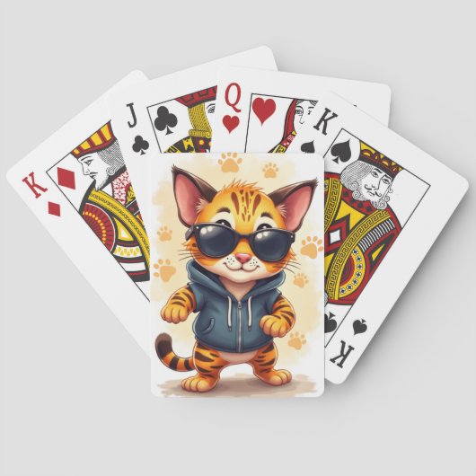 Grappige Bengaalse Kawaii Kat Pokerkaarten (Achterkant)