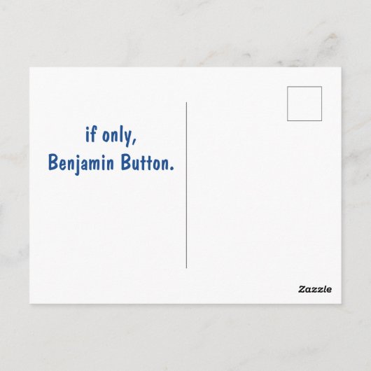 grappige benjamin button omgekeerde veroudering Ve Briefkaart (Achterkant)