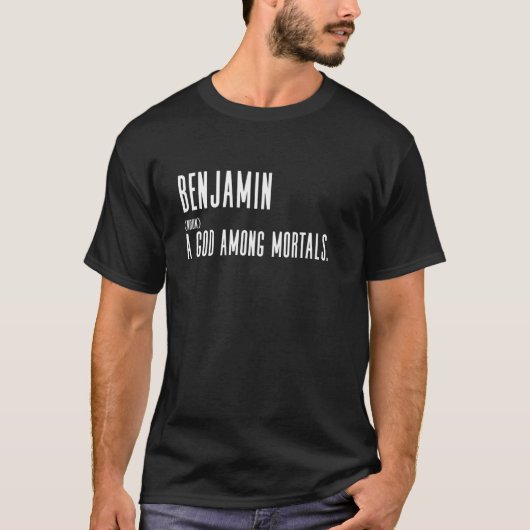 Grappige Benjamin Definitie Ontwerp - Een God Onde T-shirt (Voorkant)