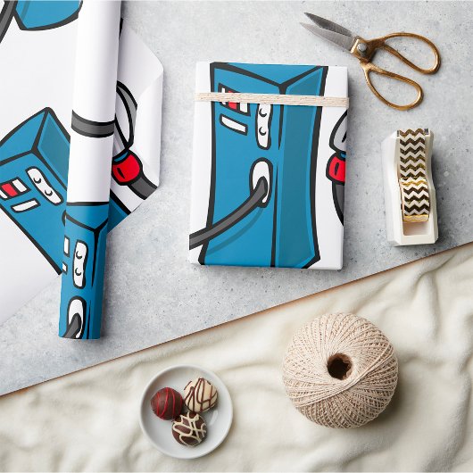 Grappige benzinestation cadeaupapier