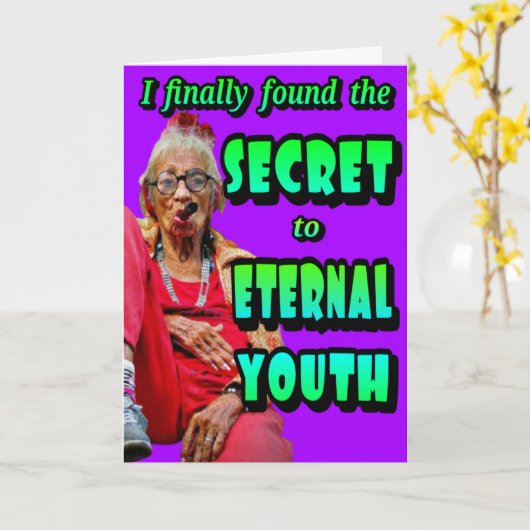 GRAPPIGE "Bepaalde leeftijd" VERJAARDAG KAART (Gele Bloem)