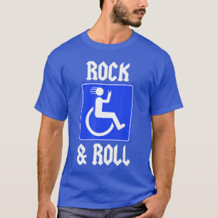 Grappige Beperking Rock Roll Rolstoel Gebruiker Mu T-shirt