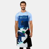 Grappige beren dragen winterse petten vakantie kok schort (Gedragen)