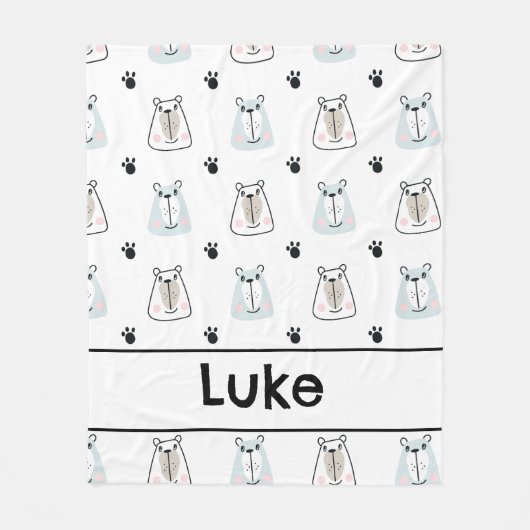 Grappige Beren Kinder Fleece Deken (Voorkant)