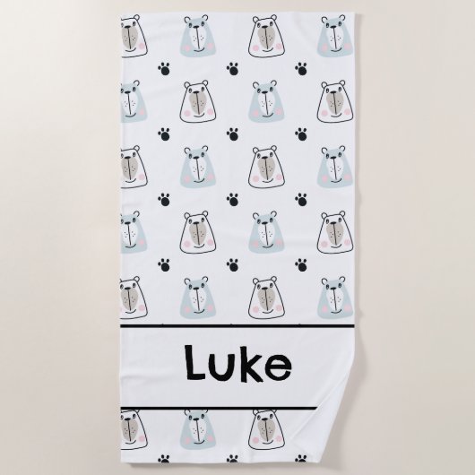 Grappige Beren Kinder Strandlaken (Voorkant)