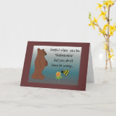 Grappige beren verjaardagsgroet kaart (Gele Bloem)