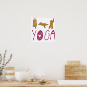 Grappige beren yogahoudingen poster (Keuken)