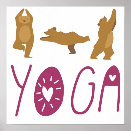 Grappige beren yogahoudingen poster (Voorkant)