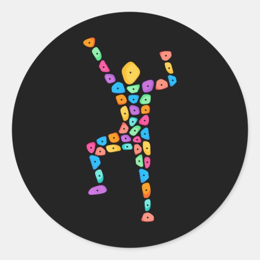 Grappige berg klimmen boulderen meisjes jongens ronde sticker (Voorkant)