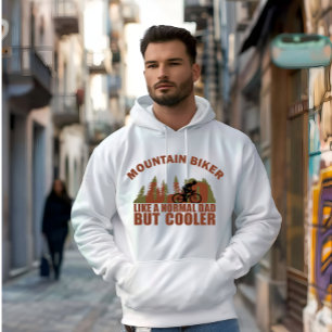 Grappige bergfietsende vader hoodie