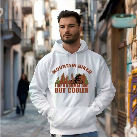 Grappige bergfietsende vader hoodie