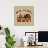 Grappige bergfietsende vader poster (Thuiskantoor)