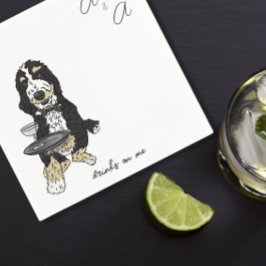Grappige Bernedoodle cocktail Servet