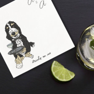 Grappige Bernedoodle cocktail Servet