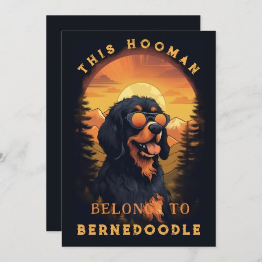 Grappige Bernedoodle Hond Ouder gepersonaliseerd Aankondiging (Voorkant / Achterkant)