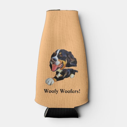 Grappige berner berg hond fles koeler (Voorkant)