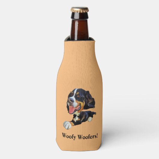 Grappige berner berg hond fles koeler (Fles Voorkant)