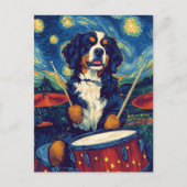 Grappige Berner Mountain Dog Drummer Briefkaart (Voorkant)