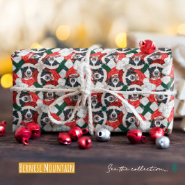 Grappige Berner Sennenhond Kerstmis Cadeaupapier