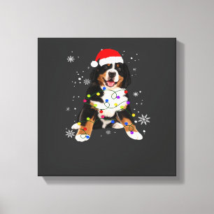 Grappige Bernese Berghond Verlicht Kerst Overeenko Canvas Afdruk