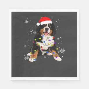 Grappige Bernese Berghond Verlicht Kerstmis Matchi Servet