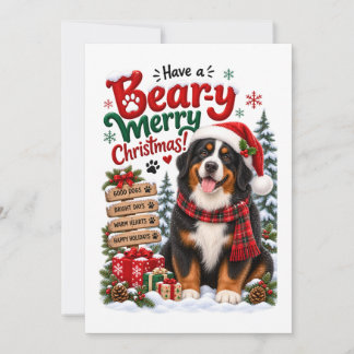 Grappige Bernese Mountain Dog Kerstmis Feestdagenkaart