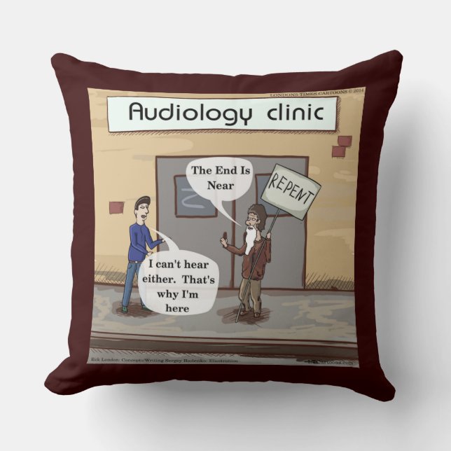Grappige Berouw Voor Audiologie Worp Kussen (Voorkant)