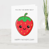 Grappige Berry Best Dad Aardbei Vaderdag Kaart (Voorkant)