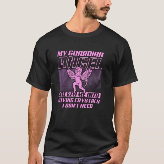 Grappige Beschermengel u2013 Kristalliefhebber T-shirt (Voorkant)
