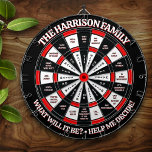 Grappige besluitvormer gepersonaliseerd dartbord<br><div class="desc">Waarom kostbare tijd verspillen aan het nemen van beslissingen? NU HOEFT DAT NIET! Dat klopt, met het gepersonaliseerde Random Decision Maker Dartboard, gooi je gewoon een dart en plan je alle belangrijke beslissingen van het leven op basis van waar het terechtkomt! Of, als je het antwoord niet leuk vindt, gooi...</div>