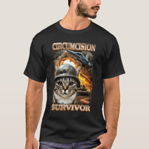 Grappige Besnijdenis Overlevende Kat Vreemd Specif T-shirt