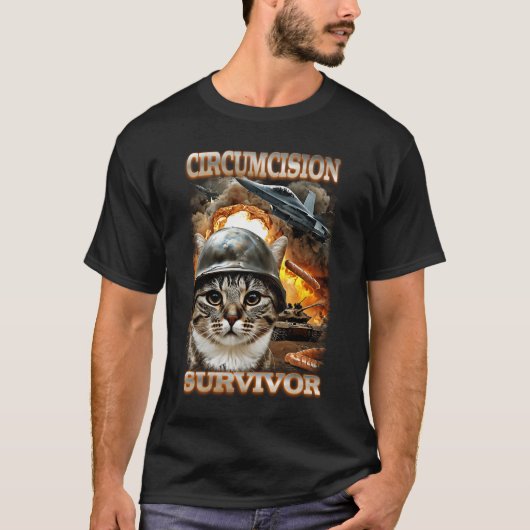 Grappige Besnijdenis Overlevende Kat Vreemd Specif T-shirt (Voorkant)