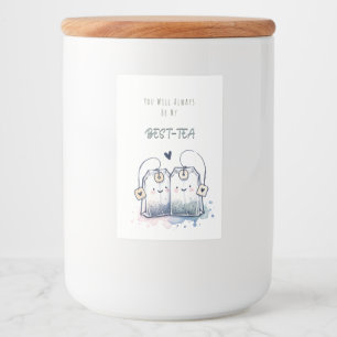 Grappige Best-Tea Pun Humor Vriend Gelukkige Verja Voedselcontainer Etiket