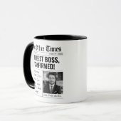 Grappige beste baas cadeau aangepaste krantenkop mok (Voorkant links)
