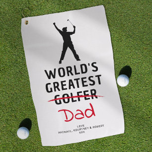 Grappige Beste Golfer Aangepaste Foto Vaderdag Golfhanddoek