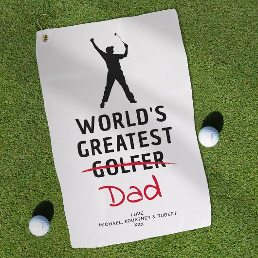 Grappige Beste Golfer Aangepaste Foto Vaderdag Golfhanddoek