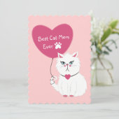 Grappige Beste Kat Moeder Ooit Moederdag Feestdagenkaart (Staand voorkant)