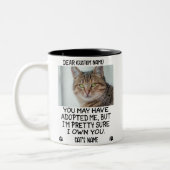 grappige Beste kat, persoonlijke foto en naam van  Tweekleurige Koffiemok (Links)