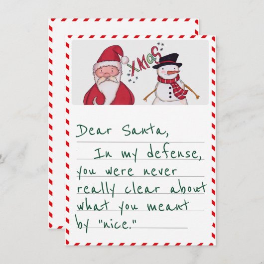 Grappige Beste Kerstman In Mijn Verdediging Kerstm Feestdagenkaart (Voorkant / Achterkant)