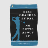 Grappige Beste Opa By Par - Geen Putts Meer Te Doe Golfhanddoek (Voorkant)