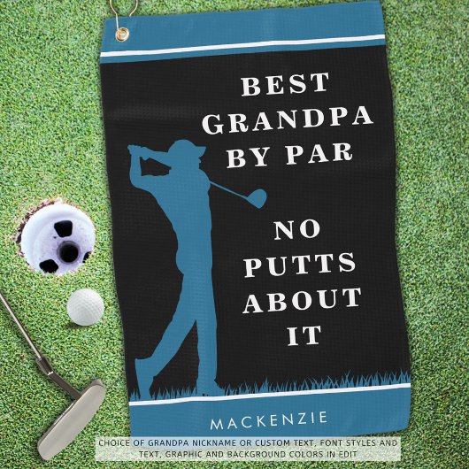 Grappige Beste Opa By Par - Geen Putts Meer Te Doe Golfhanddoek