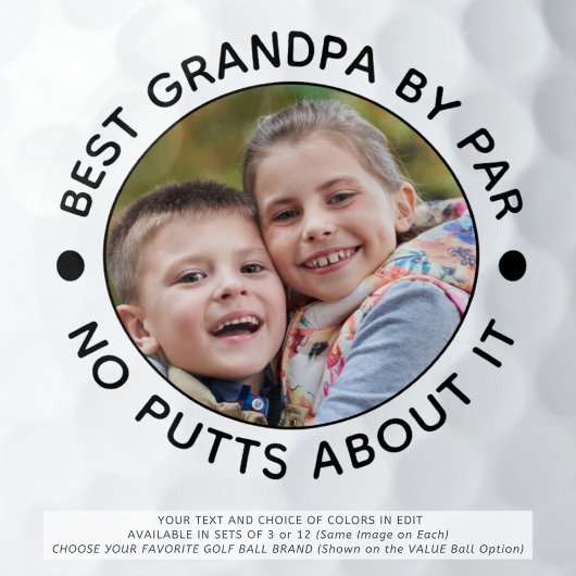 Grappige BESTE OPA DOOR PAR Foto Aangepaste Kleure Golfballen