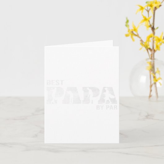 Grappige beste papa bij par golf opa vaderdag M Kaart (Gele Bloem)