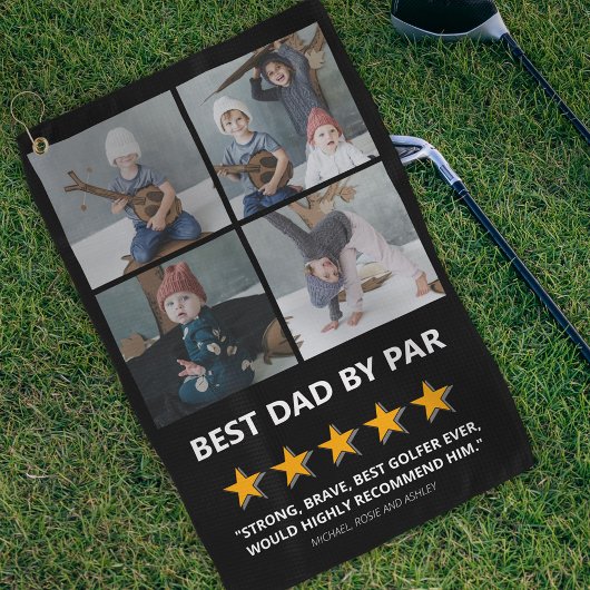 Grappige Beste Papa By Par Foto Golfhanddoek