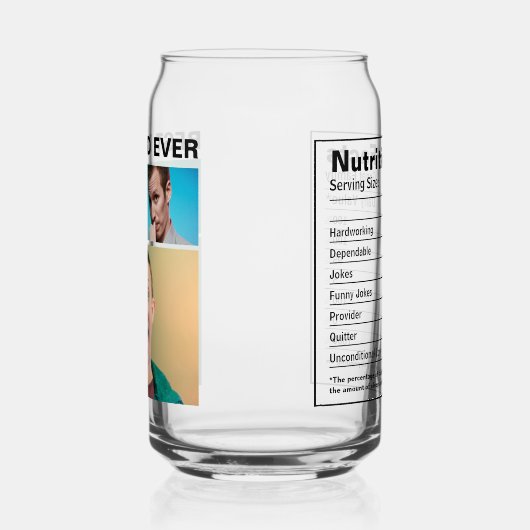 Grappige beste papa ooit foto | Voedingsfeiten Blikvorm Glas (Links)