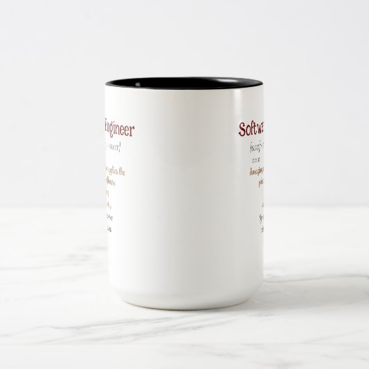 Grappige Beste Software Engineer Definitie Gift Co Tweekleurige Koffiemok (Center)