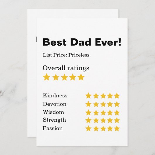 Grappige beste vader ooit Vaderdag gepersonaliseer Kaart (Voorkant / Achterkant)