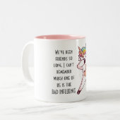 Grappige Beste Vriend GRAVE INVLOED Eenoorn Dabbin Tweekleurige Koffiemok (Voorkant links)